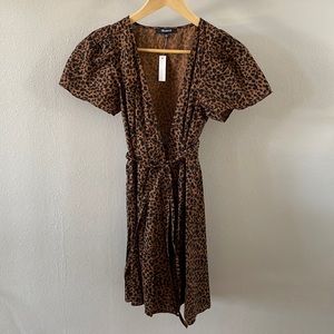 Madewell Wrap Dress Animal Print XXS NWT